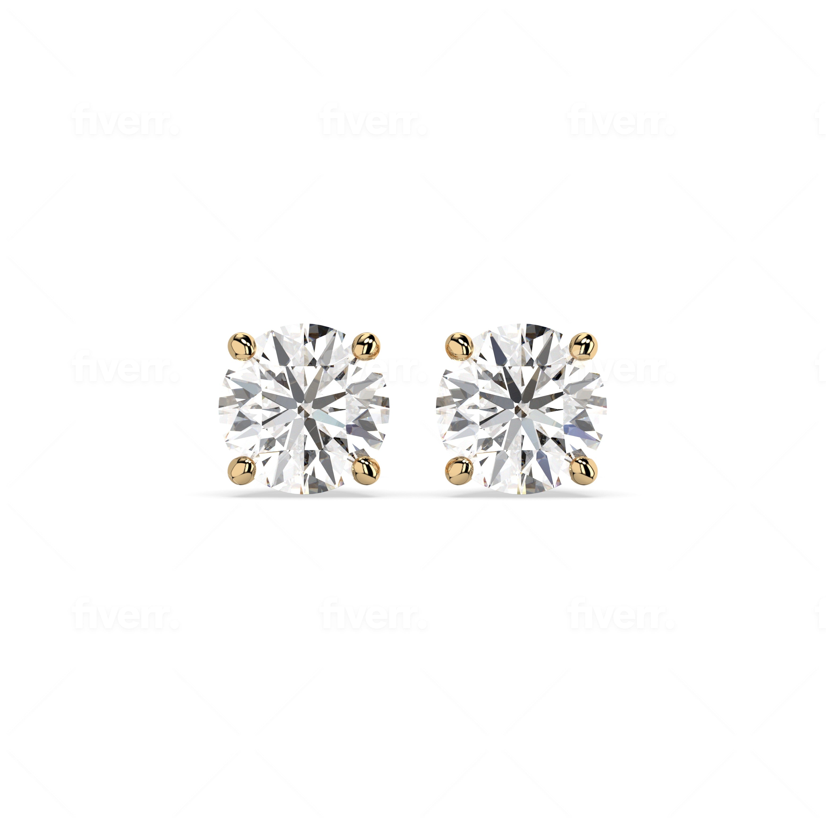 Solitaire Stud Earrings